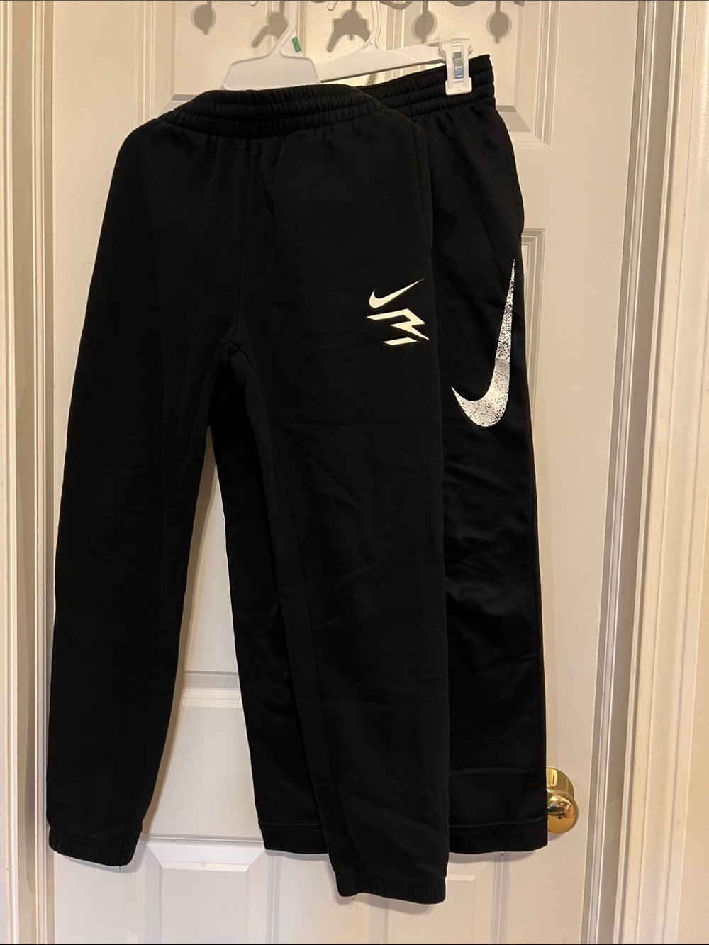 Nike Black Sweatpants with White Logo Graphic Bundle of 2 size large